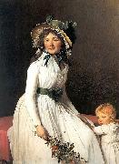 Jacques-Louis David Portrait of Madame Emilie Seriziat and her Son oil on canvas